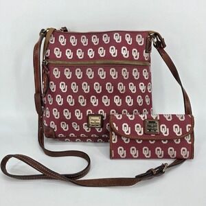 Dooney & Bourke OU Crossbody Bag Wallet Oklahoma Boomer Sooners Crimson Monogram